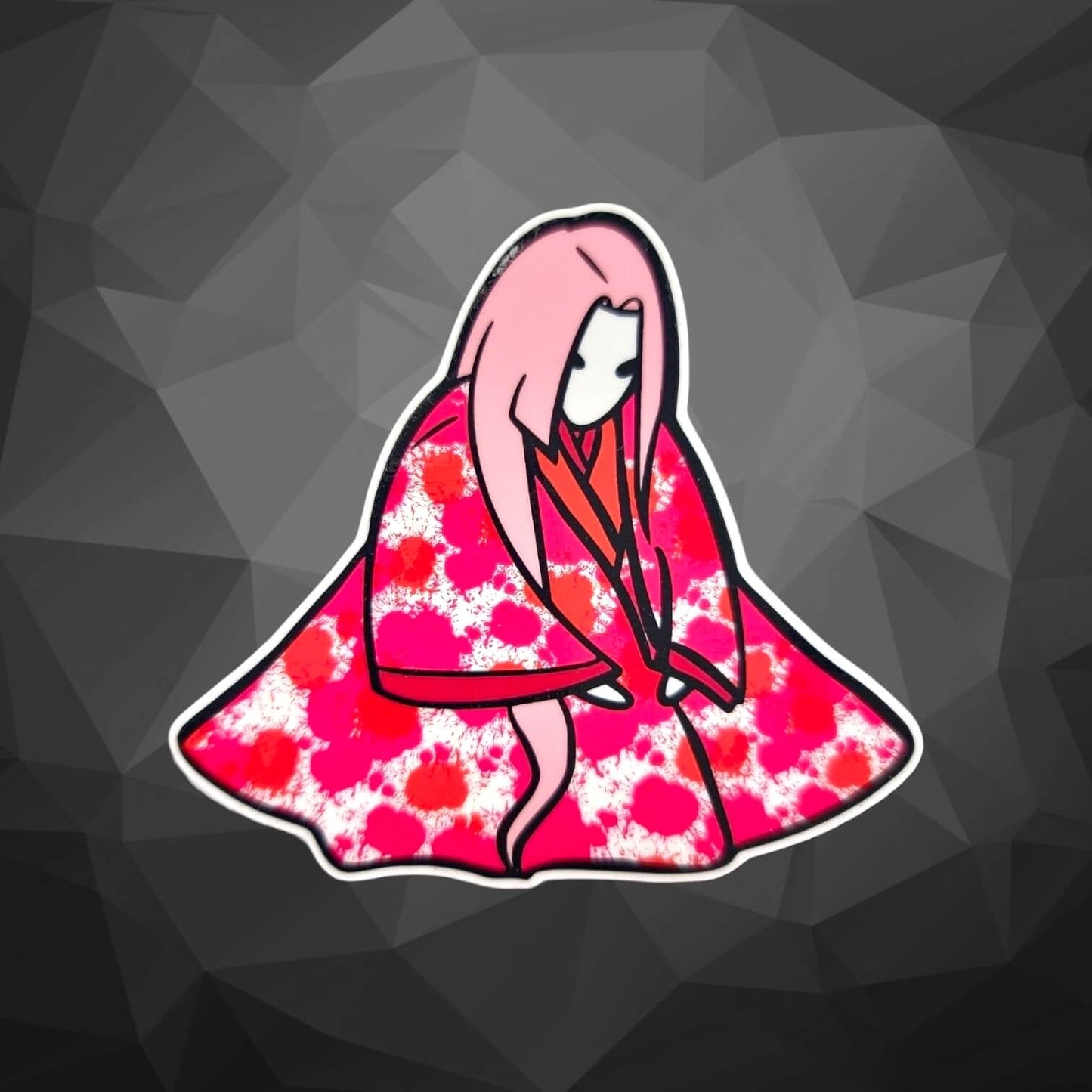 our waterproof hinnagami doll sticker in the color red.
