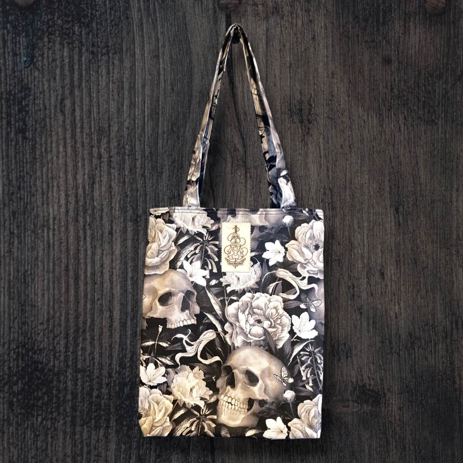 our boxed tote bags featuring our How Does Your Garden Grow pattern.