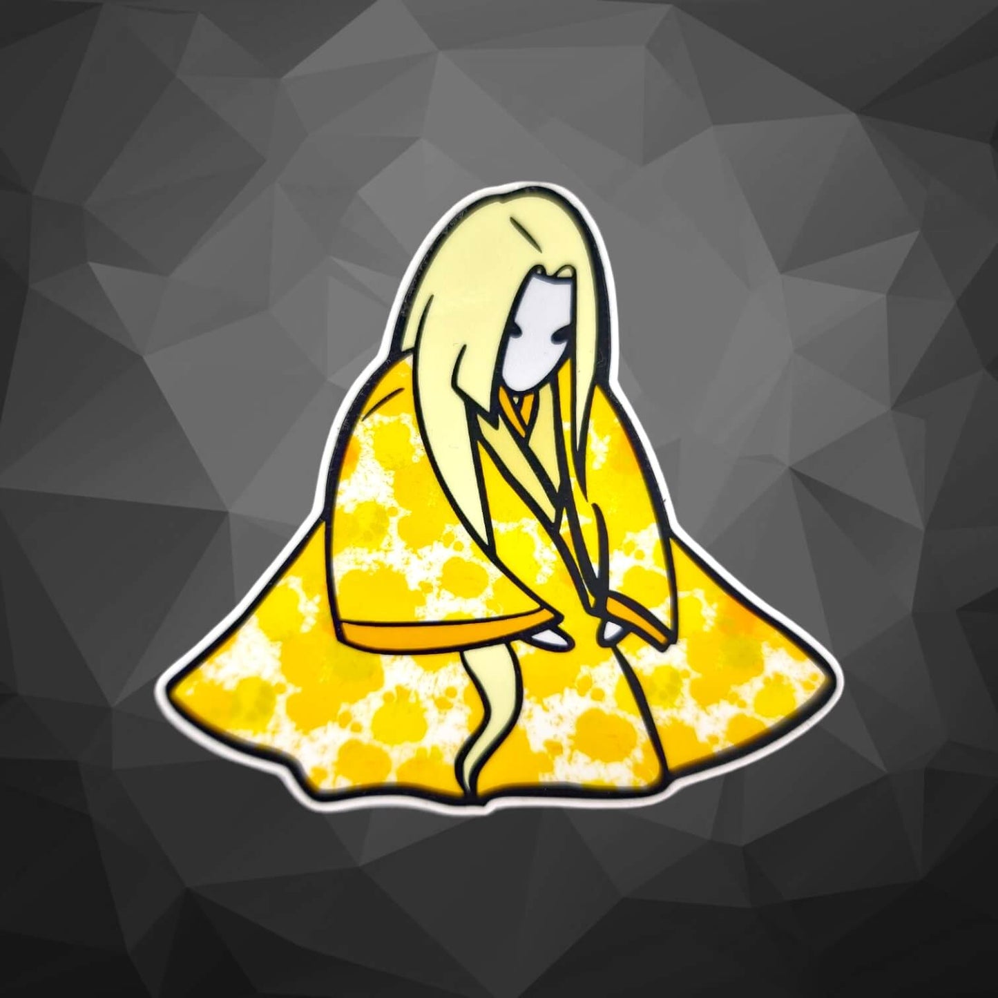 our waterproof hinnagami doll sticker in the color yellow.