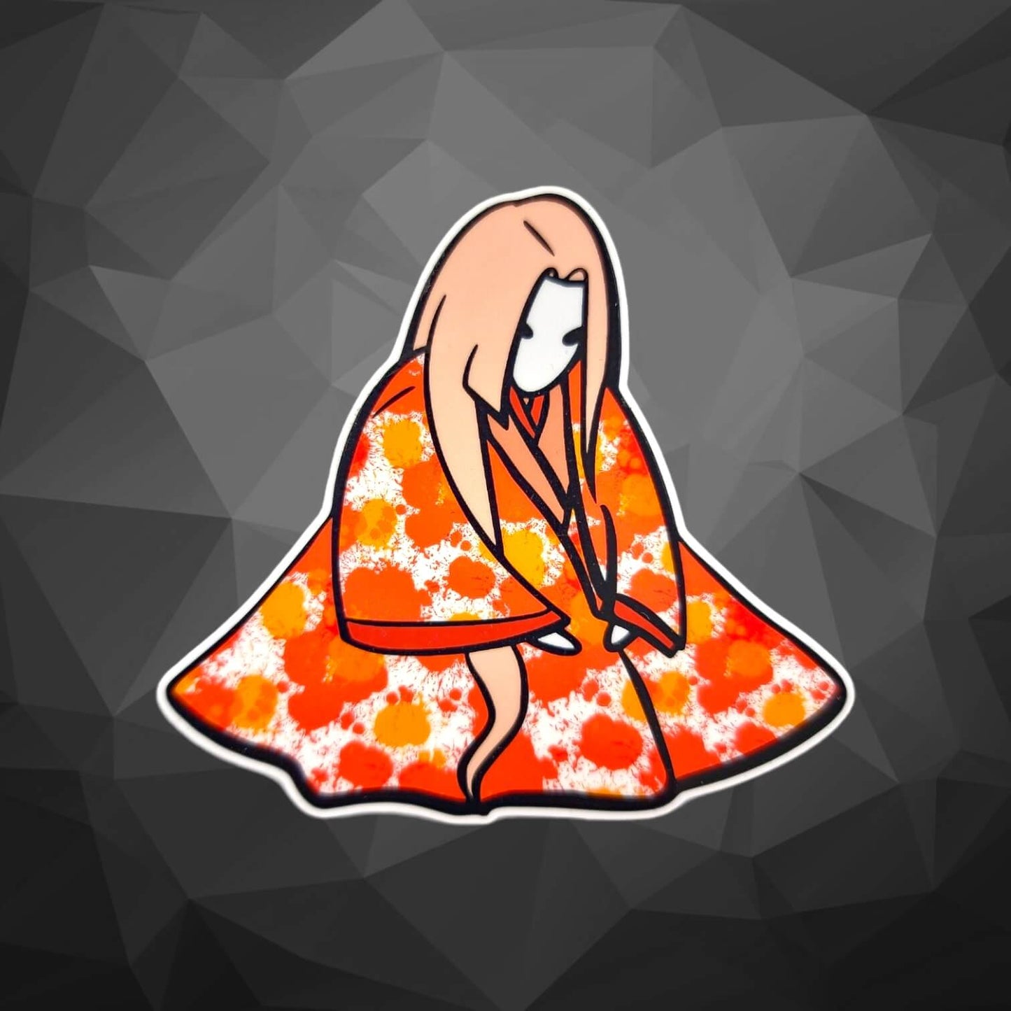 our waterproof hinnagami doll sticker in the color orange.