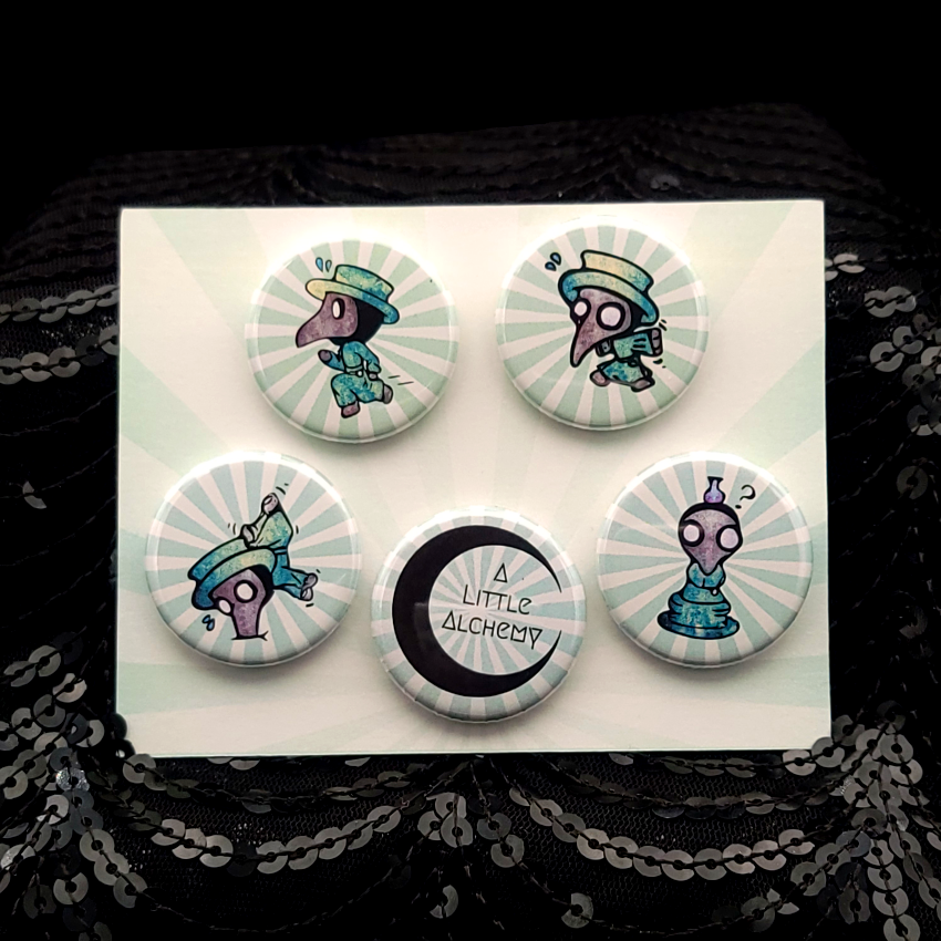 Teal Plague Doctor Buttons