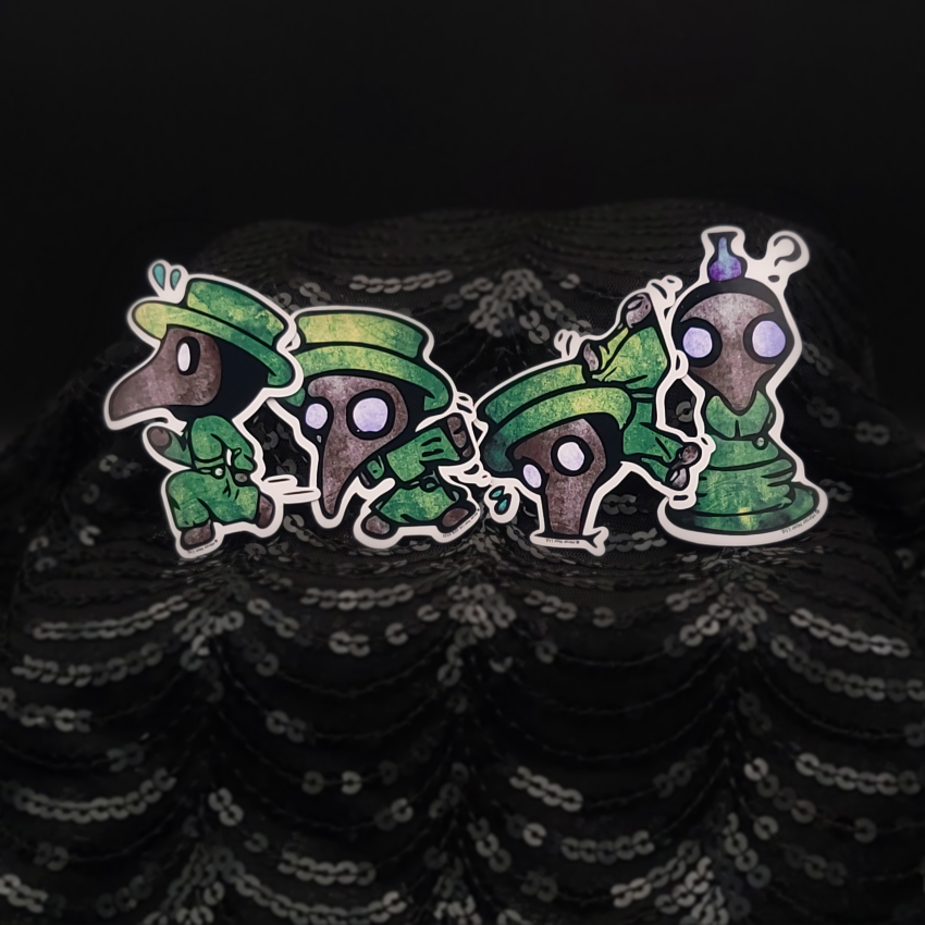 Green Plague Doctor Stickers