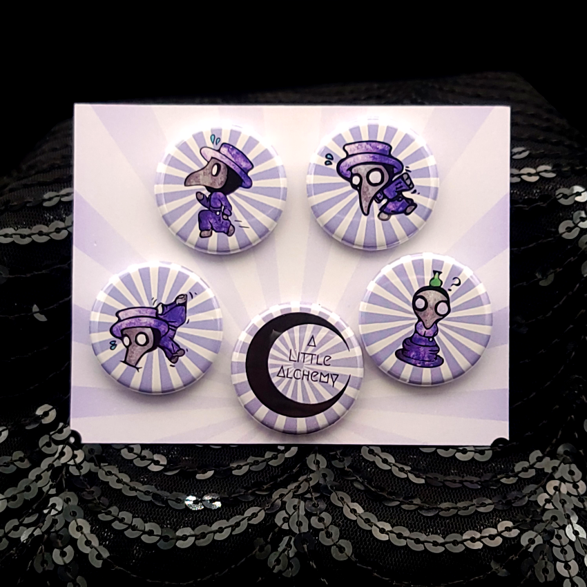 Lavender Plague Doctor Buttons