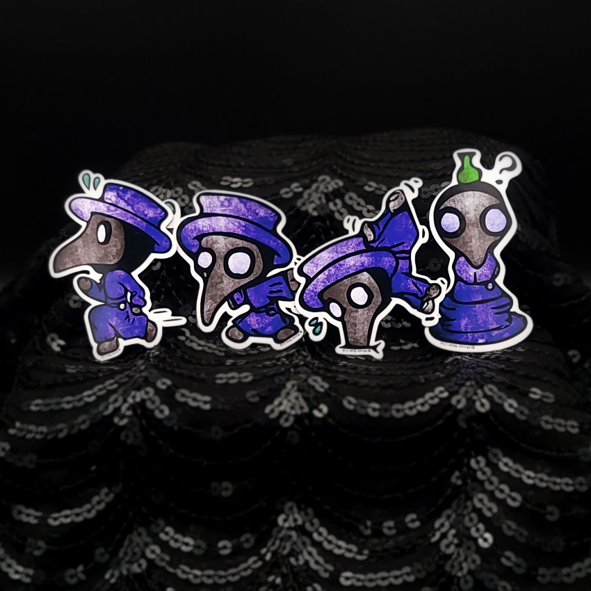 Purple Plague Doctor Stickers