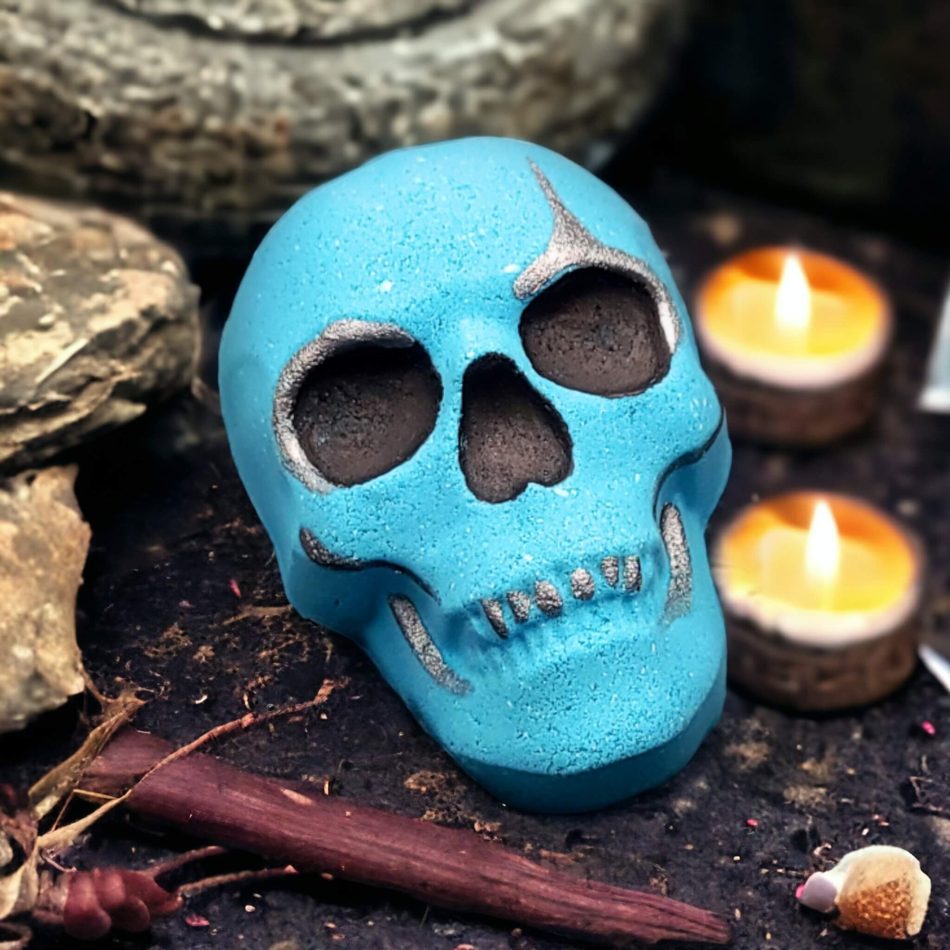 our skull bath bomb in the scent Cyanide