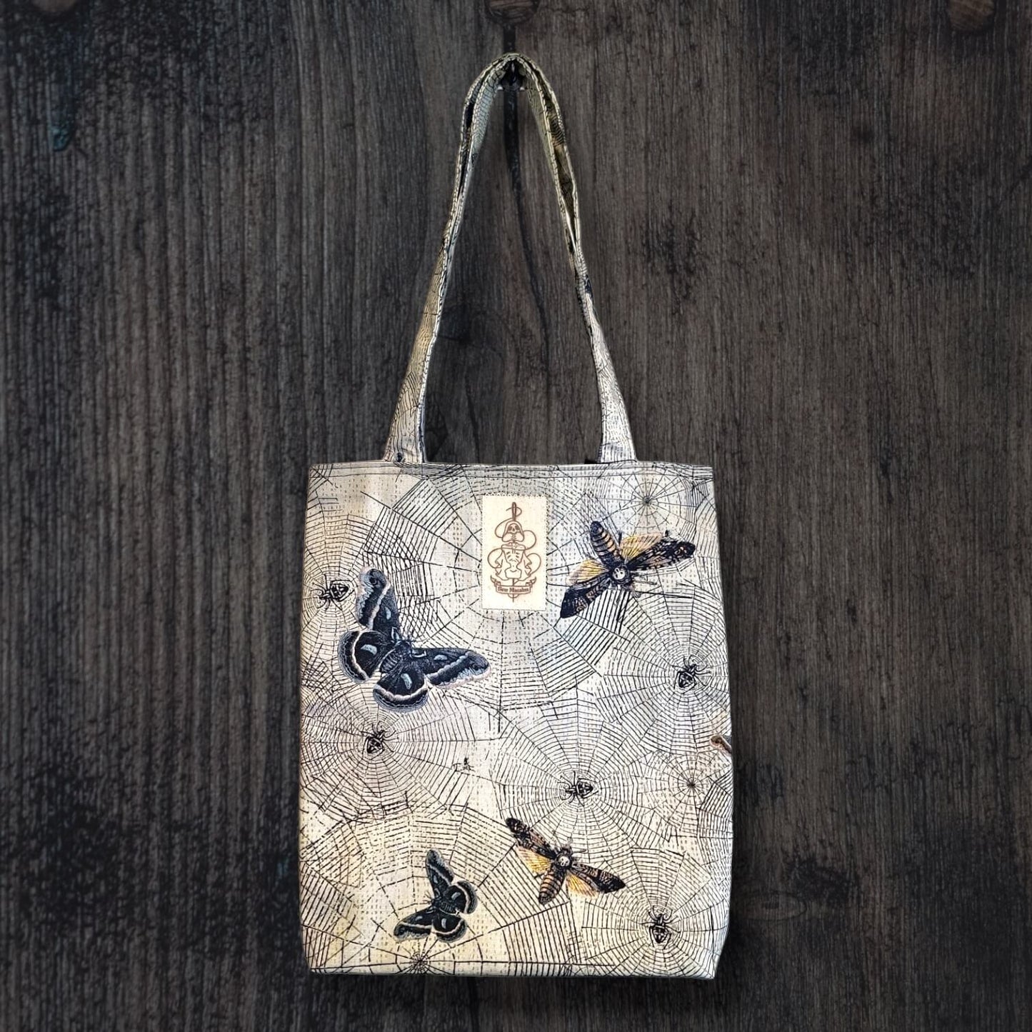 our boxed tote bags featuring our The Garden pattern.