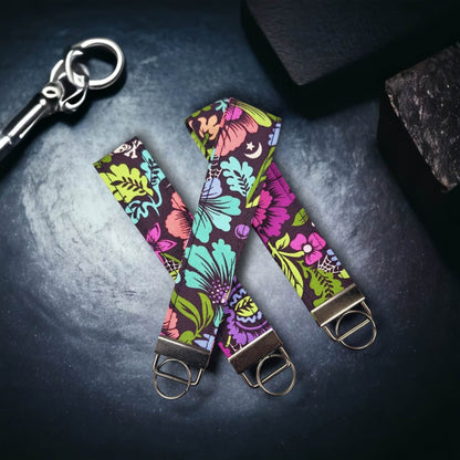 Our key wristlets/fobs in the pattern Nightshade