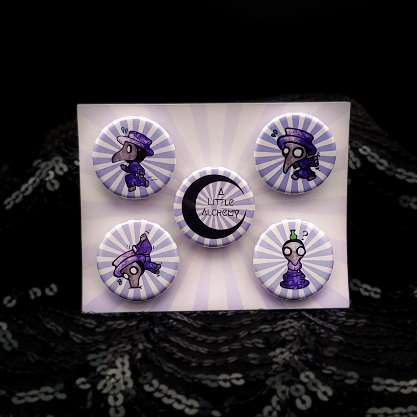 Lavender Plague Doctor Mini Magnets